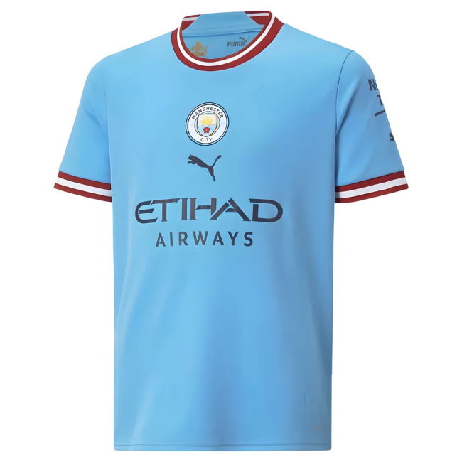 Man City Home Football Jersey 2022-20 HAALAND 9 L M S Kids