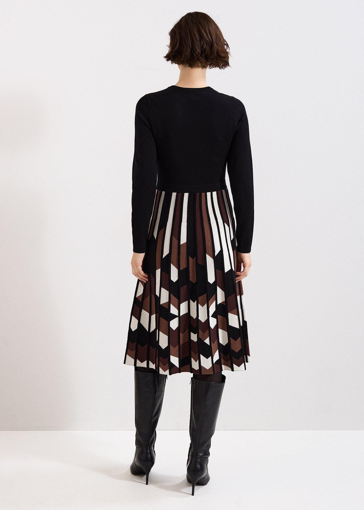 Maci Fit and Flare Pleated Knit Dress