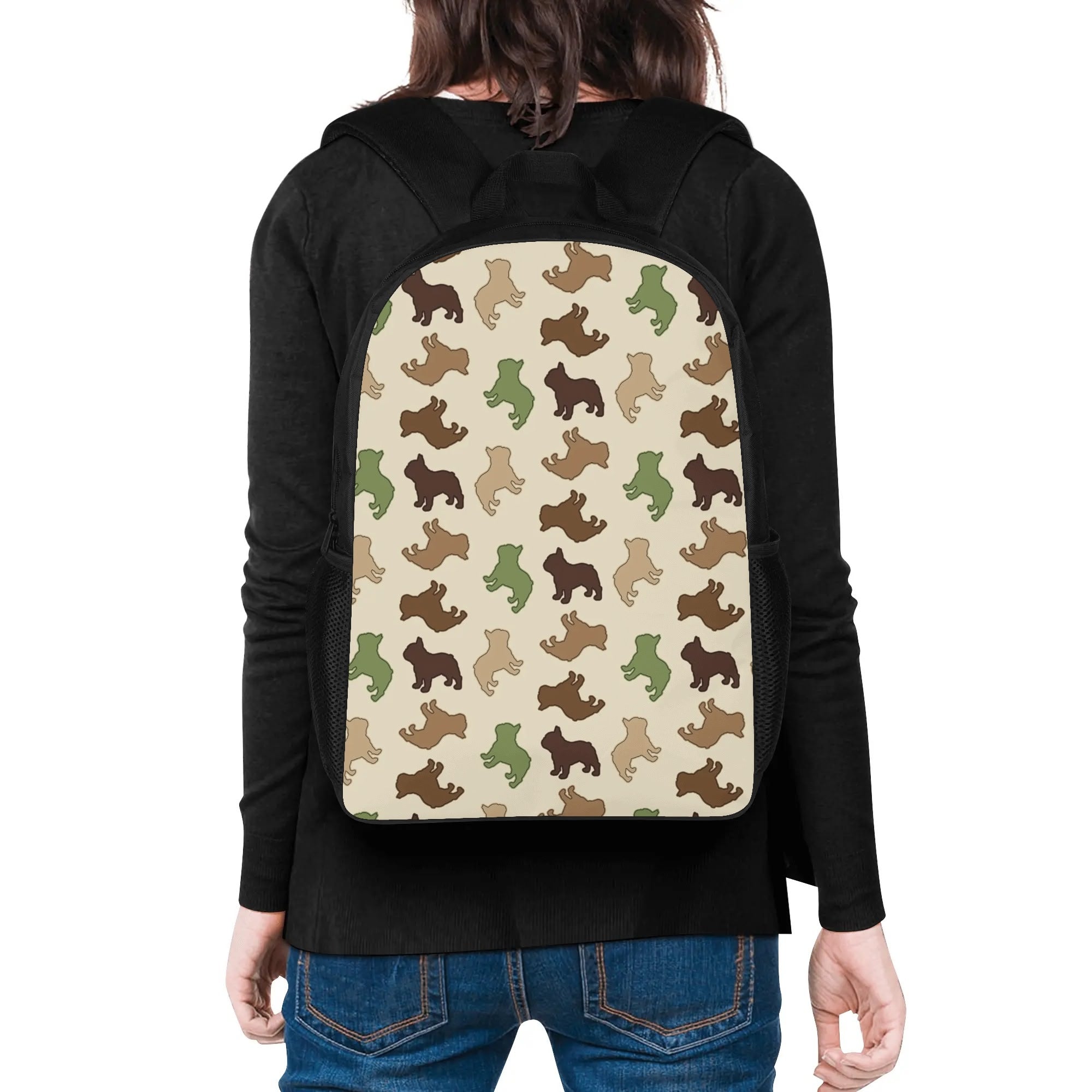 Stylish Frenchie-Fan Luna - 17 Inch Backpack for Street Style Stylish