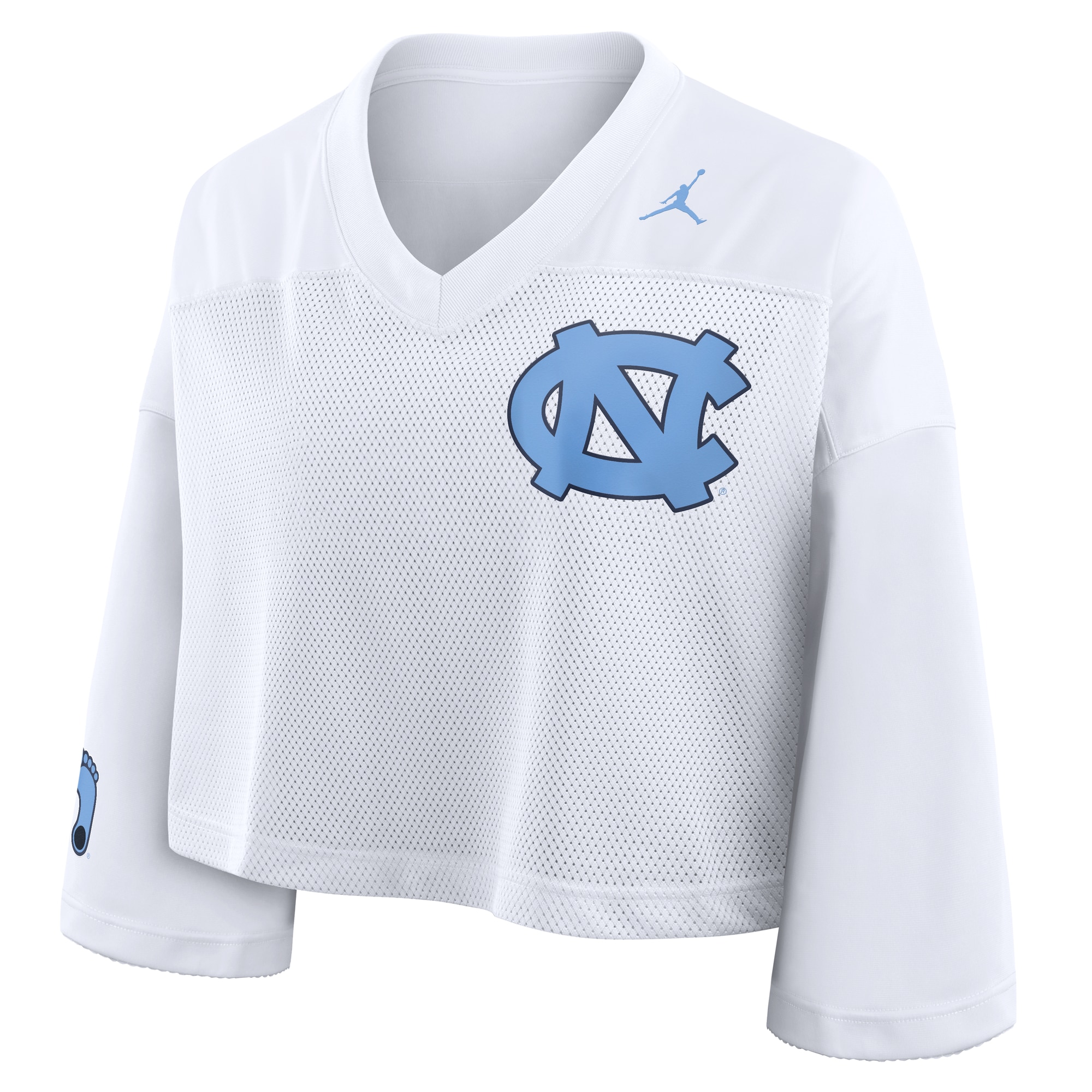[NJP] North Carolina Tar Heels Women's Cropped Mesh Dri-FIT Fashion Jersey - White