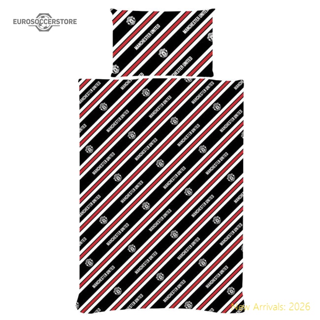 Superior Manchester United Fc Core Stripe Single Duvet Set