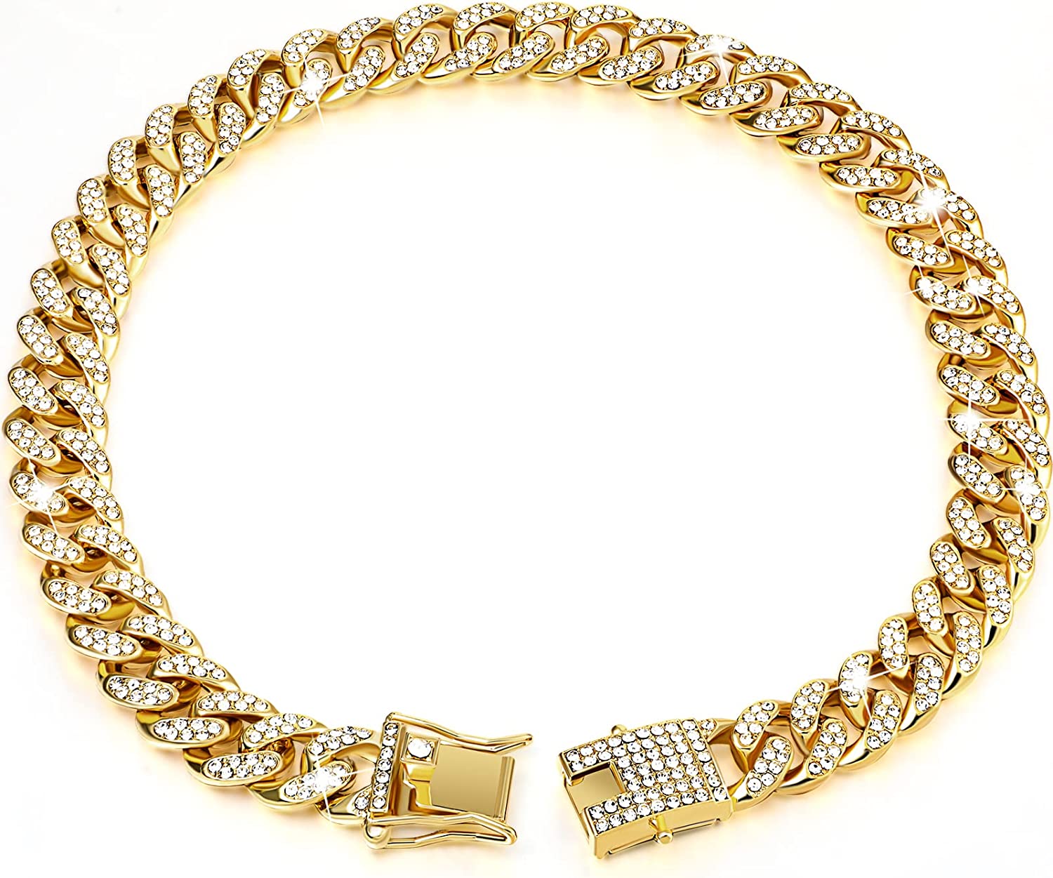Fashion-Forward Frenchie Cuban Diamond Necklace Chain for Dog Owners