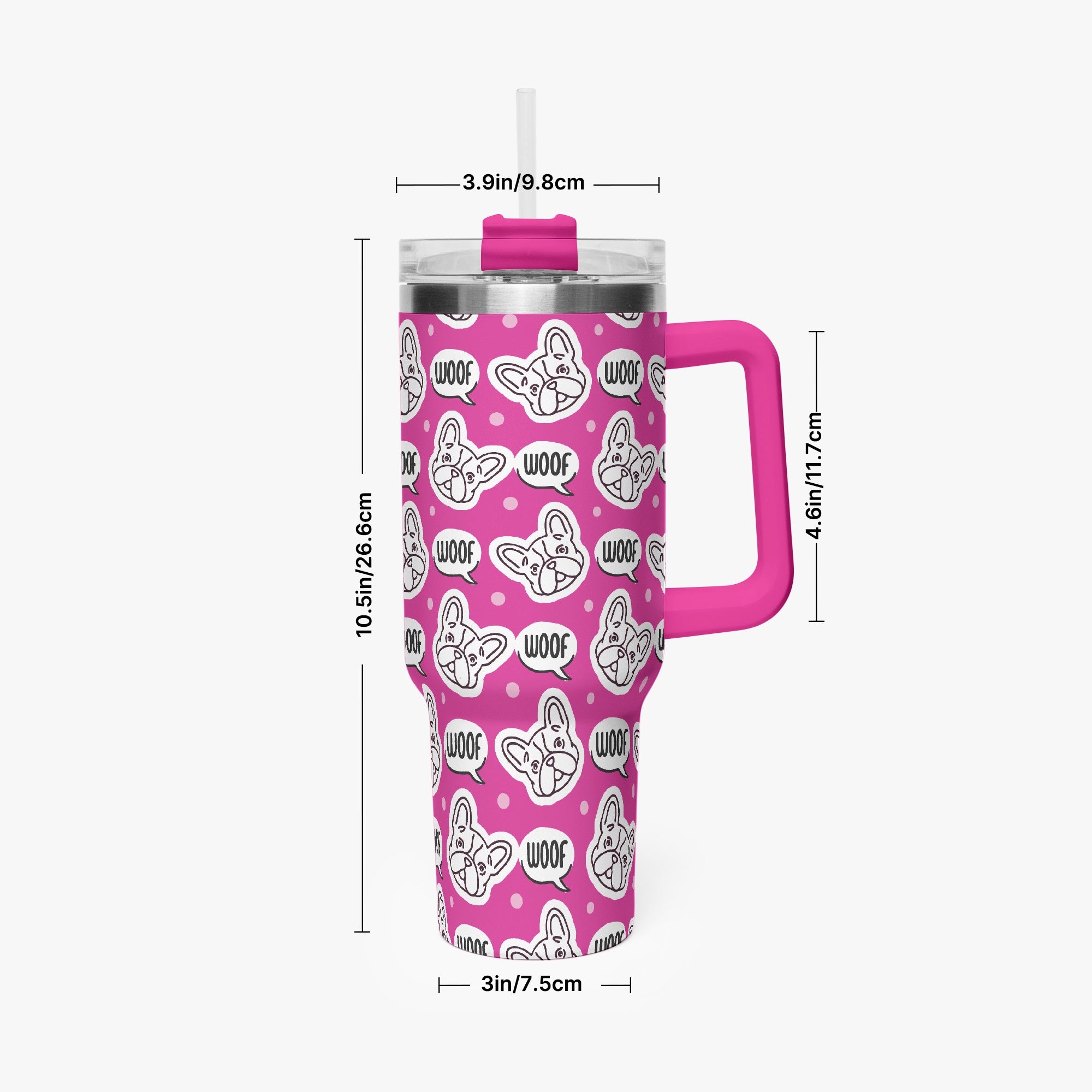 French Bulldog Rufus Car Tumbler Cup Useful Frenchie Gear