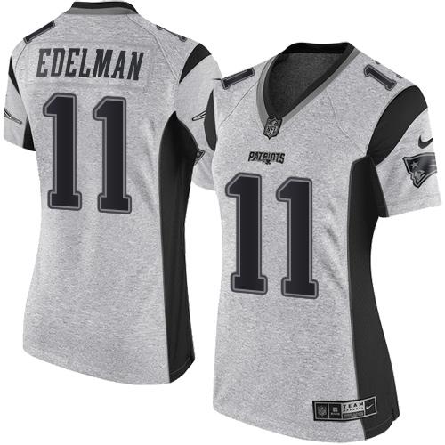 NFL NE Patriots #11 Julian Edelman Gray Limited Jersey - Authentic ...