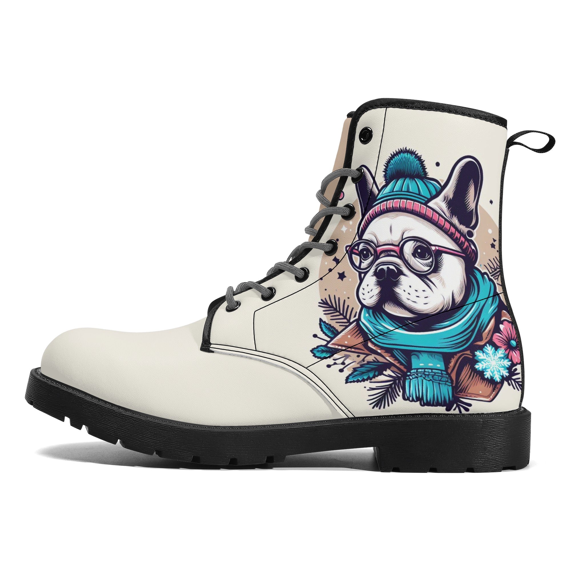 Trendy Stylish Molly - Casual Leather Boots For Frenchie Fans