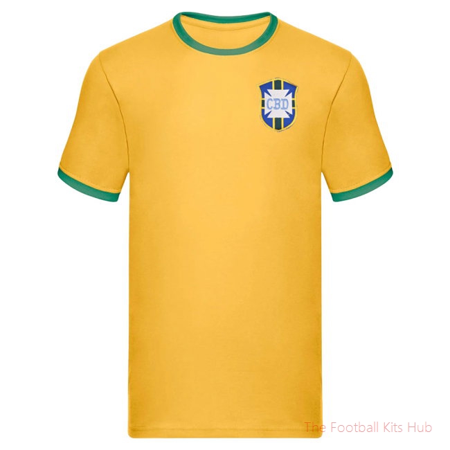 Brazil National Team Embroidered Ringer Tee (Yellow)