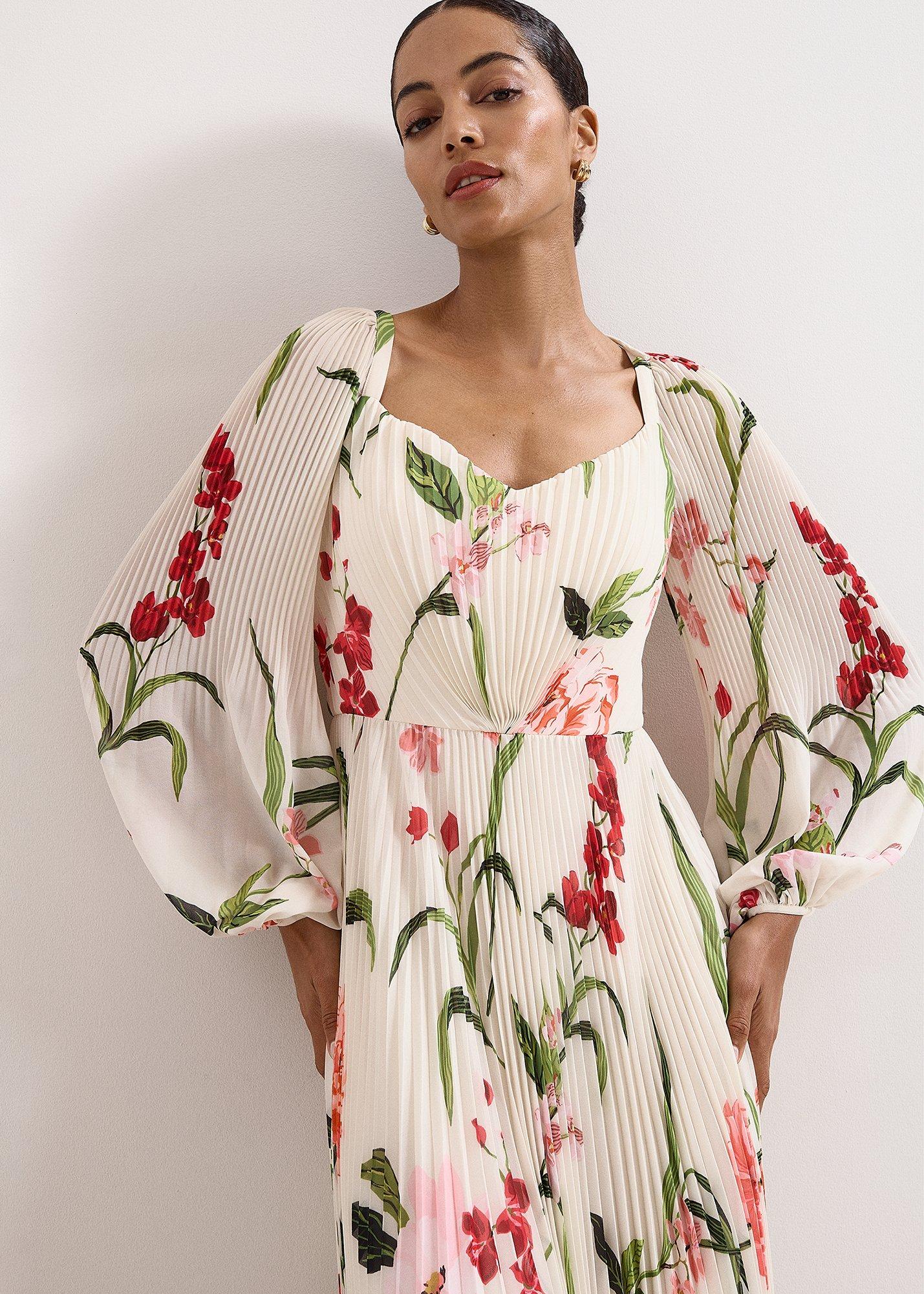 Reanna Floral Pleated Maxi Dress
