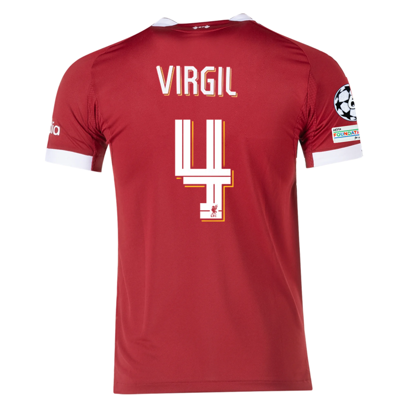 Liverpool Virgil 2025-2026 UCL Home Jersey – Authentic Shirt