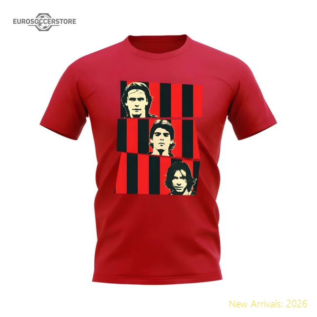 Inzaghi Kaka Pirlo AC Milan Trio T-Shirt (Red)