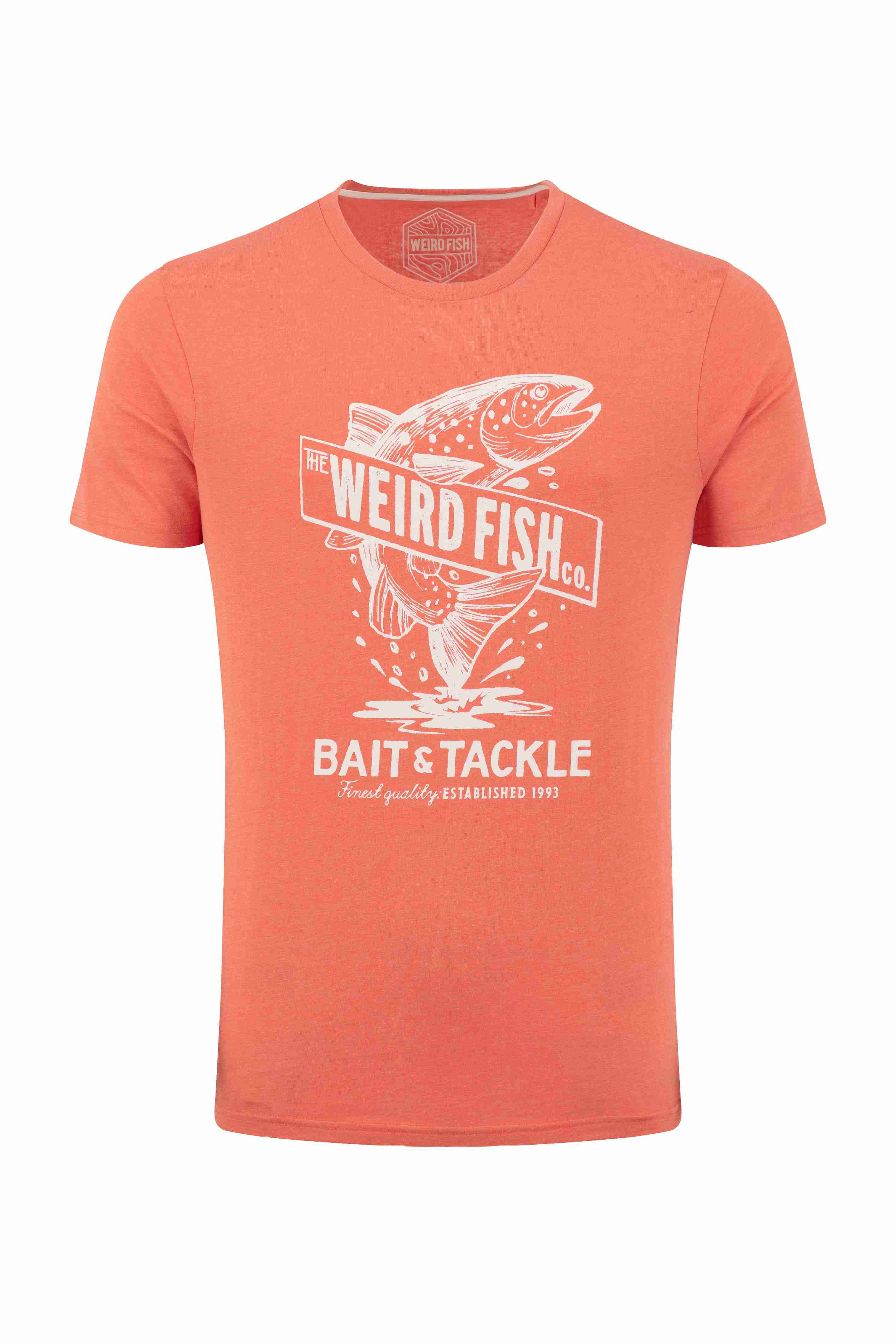 Leaping Fish Front Print Graphic T-Shirt Dark Coral