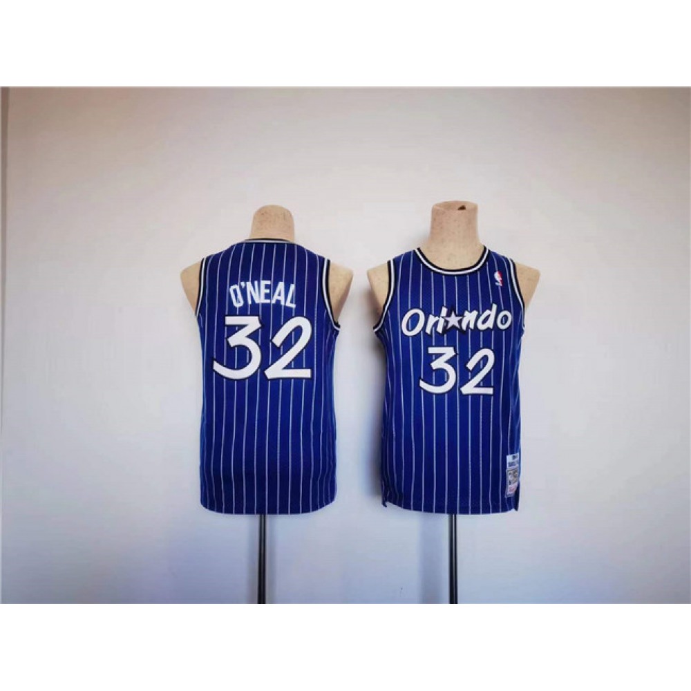 Game Day Authentic Men's Magic #32 Shaquille Blue Basketball Jersey