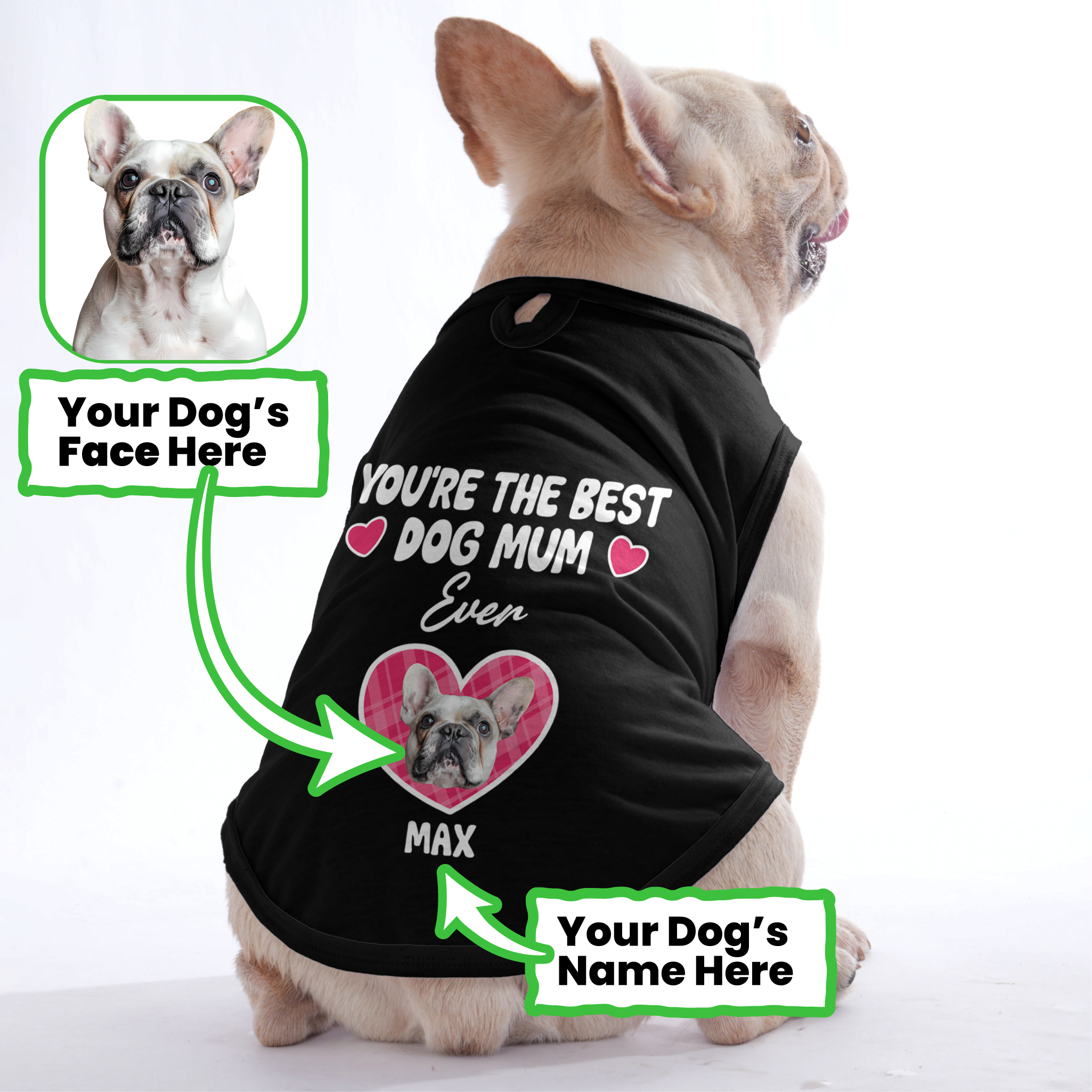 Best DOG MUM - Personalized Frenchie Shirt | Custom Dog T-Shirt for French Bulldogs