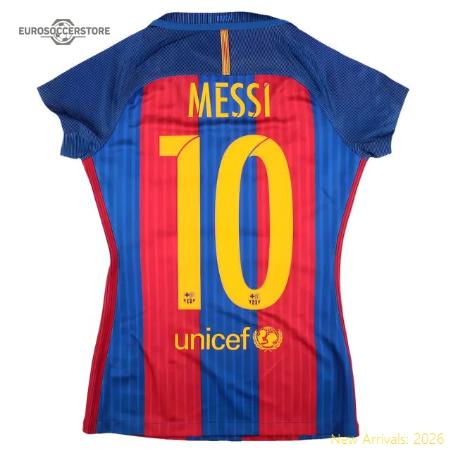 Barcelona 2016-17 Home Fan Version For Women Messi #10 Game Day Jersey