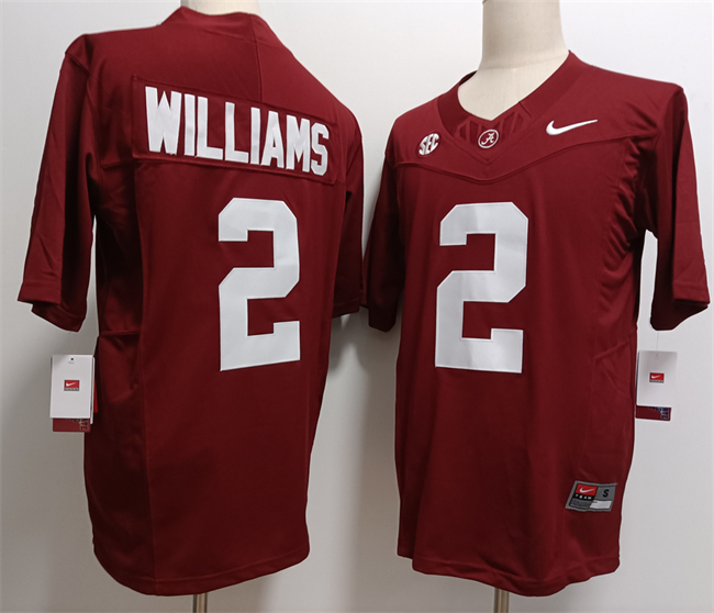 Men's Alabama Bama Red 2024 stitched Ryan Williams #2 premium Jersey
