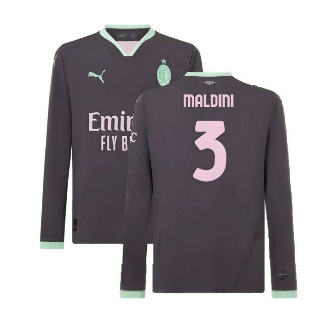 2024-2025 AC Milan Long Sleeve Third (Maldini 3)