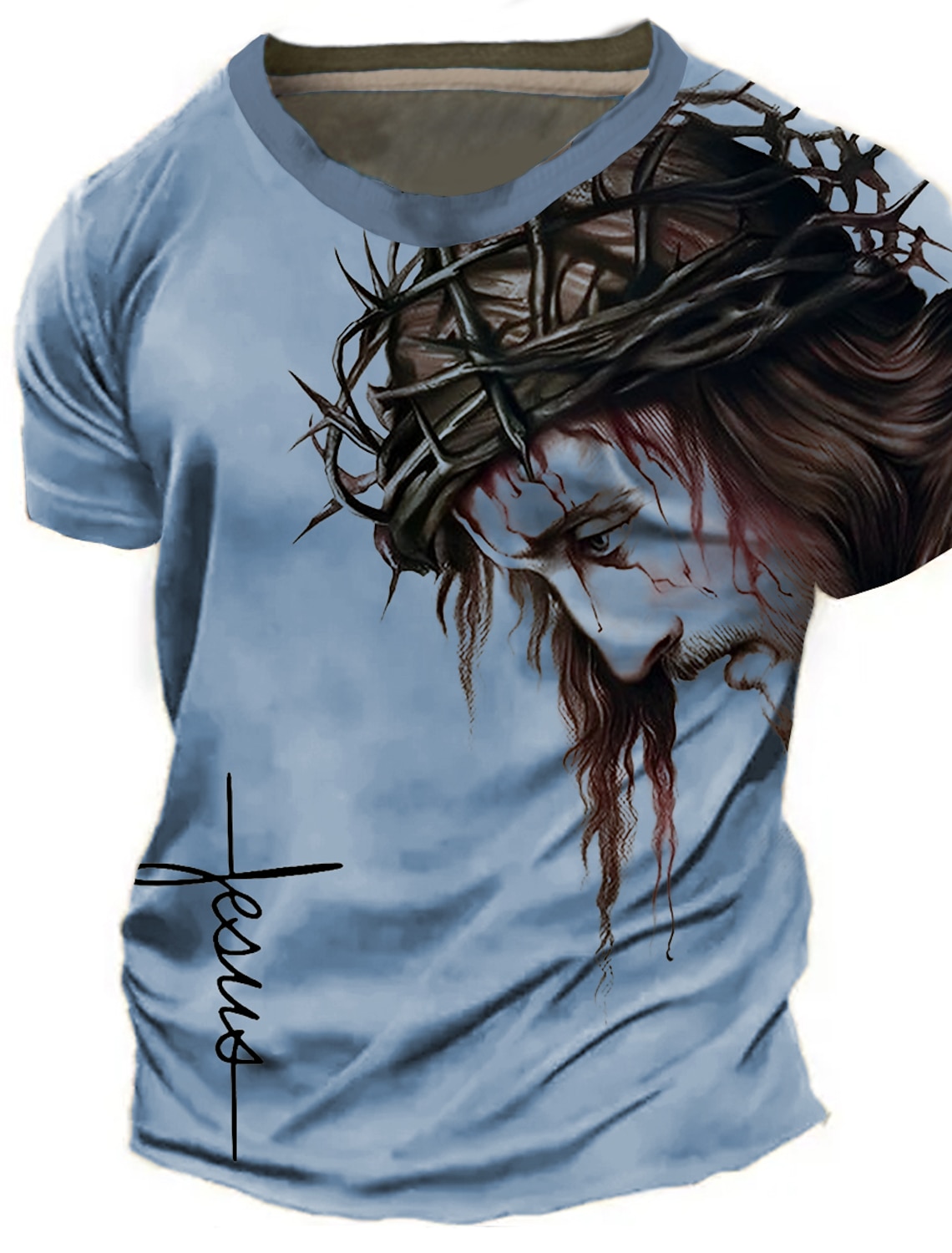 Men's Graphic Cross T Shirt Tee Short Sleeve 3D Print Crew Neck
