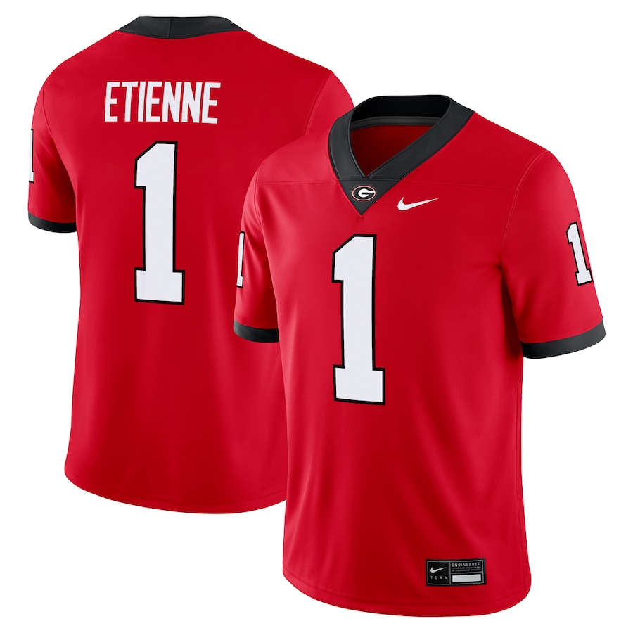 Men's UGA Bulldogs Red 2024 alternate jersey Trevor Etienne #1