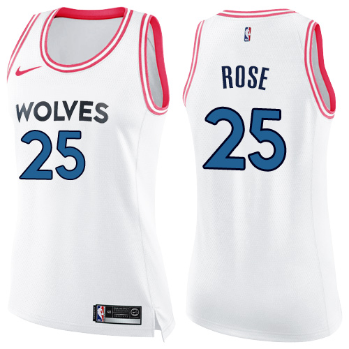 T-Wolves #25 Derrick Rose Top-Grade 2024 Icon NBA Jersey - White