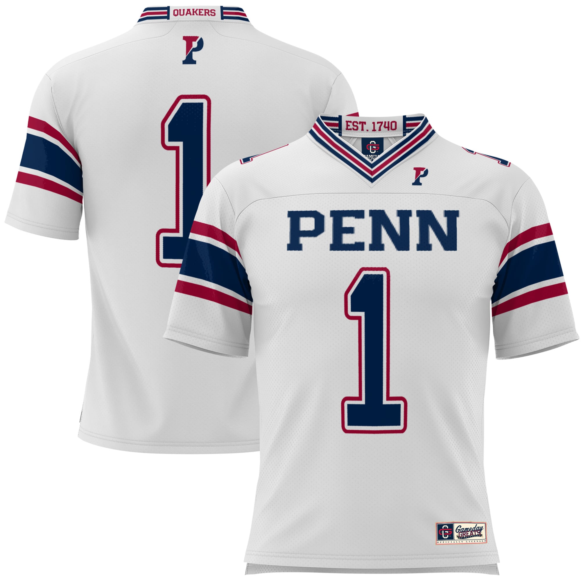 #1 Pennsylvania Quakers GameDay Greats Youth 26/27 Football Jersey - White
