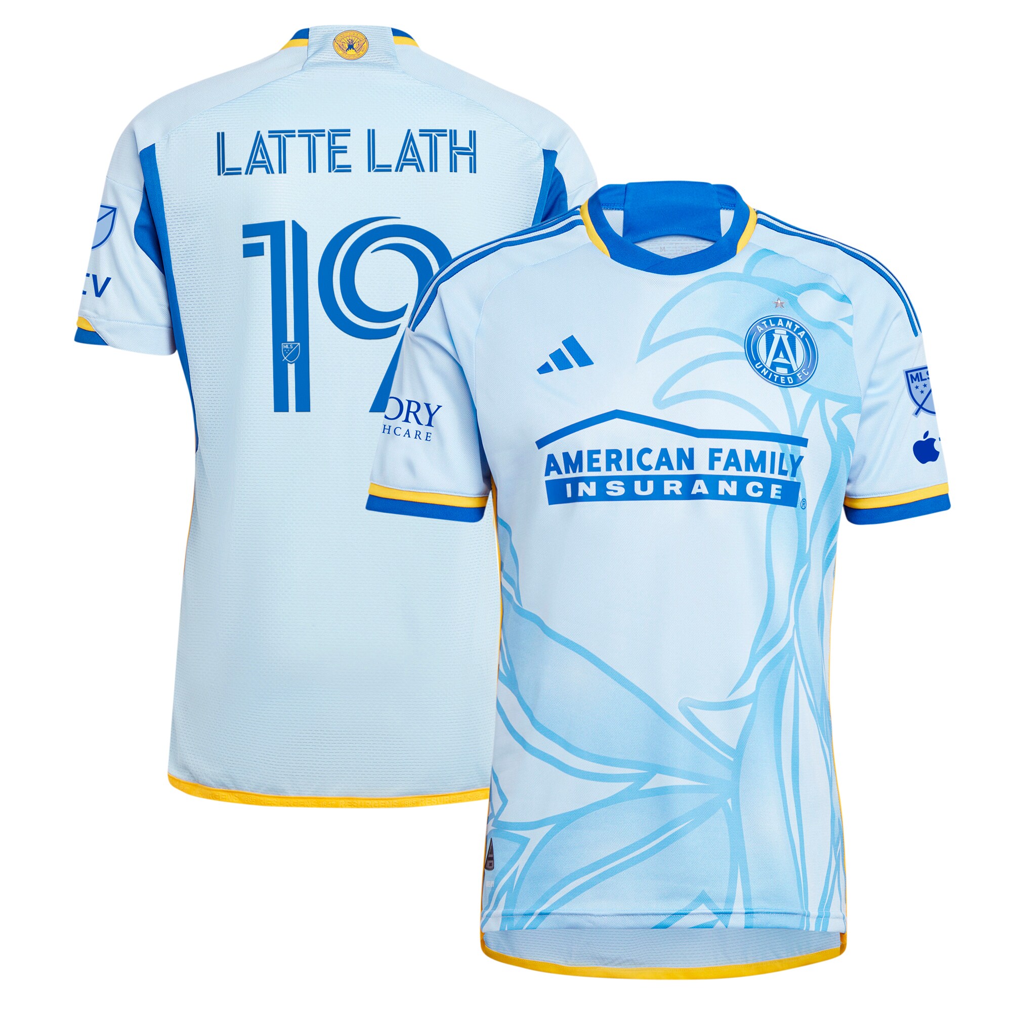 [JED] Emmanuel Latte Lath Atlanta United FC 2024 The Resurgens Kit Authentic Player Jersey - Light Blue