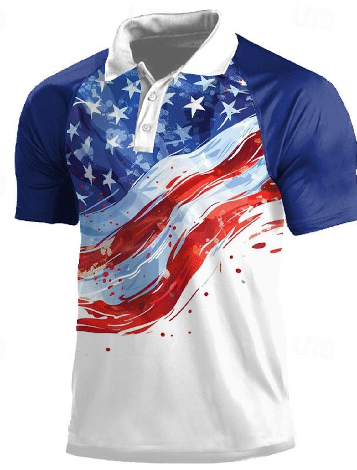 4th of July 2026 250th Men's Veterans Patriotic Polo Shirts Golf Shirt Short Sleeve Polo Shirts Collared Shirts Casual Streetwear Vacation Wear Party Outfits 3D Print Buttons Blue Wine Navy Blue