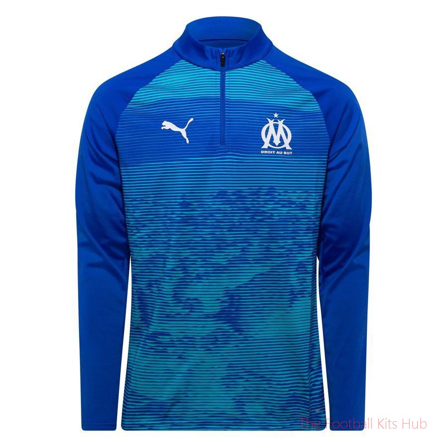Marseille Training Shirt 1/4 Zip - Royal Sapphire/Team Aqua