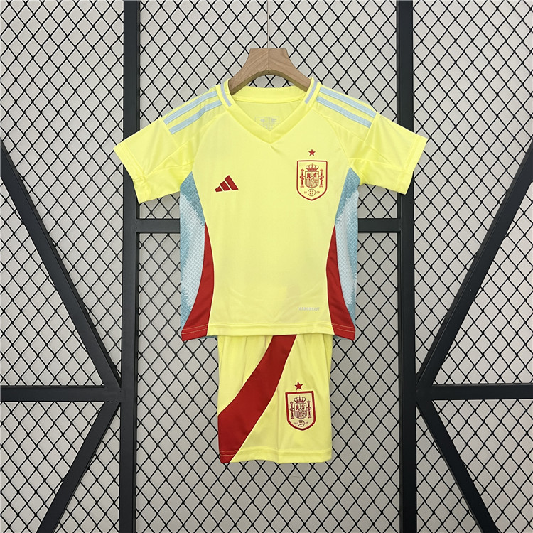 Premium Quality Spain Euro 2024 Kids Away Kit ShirtShorts