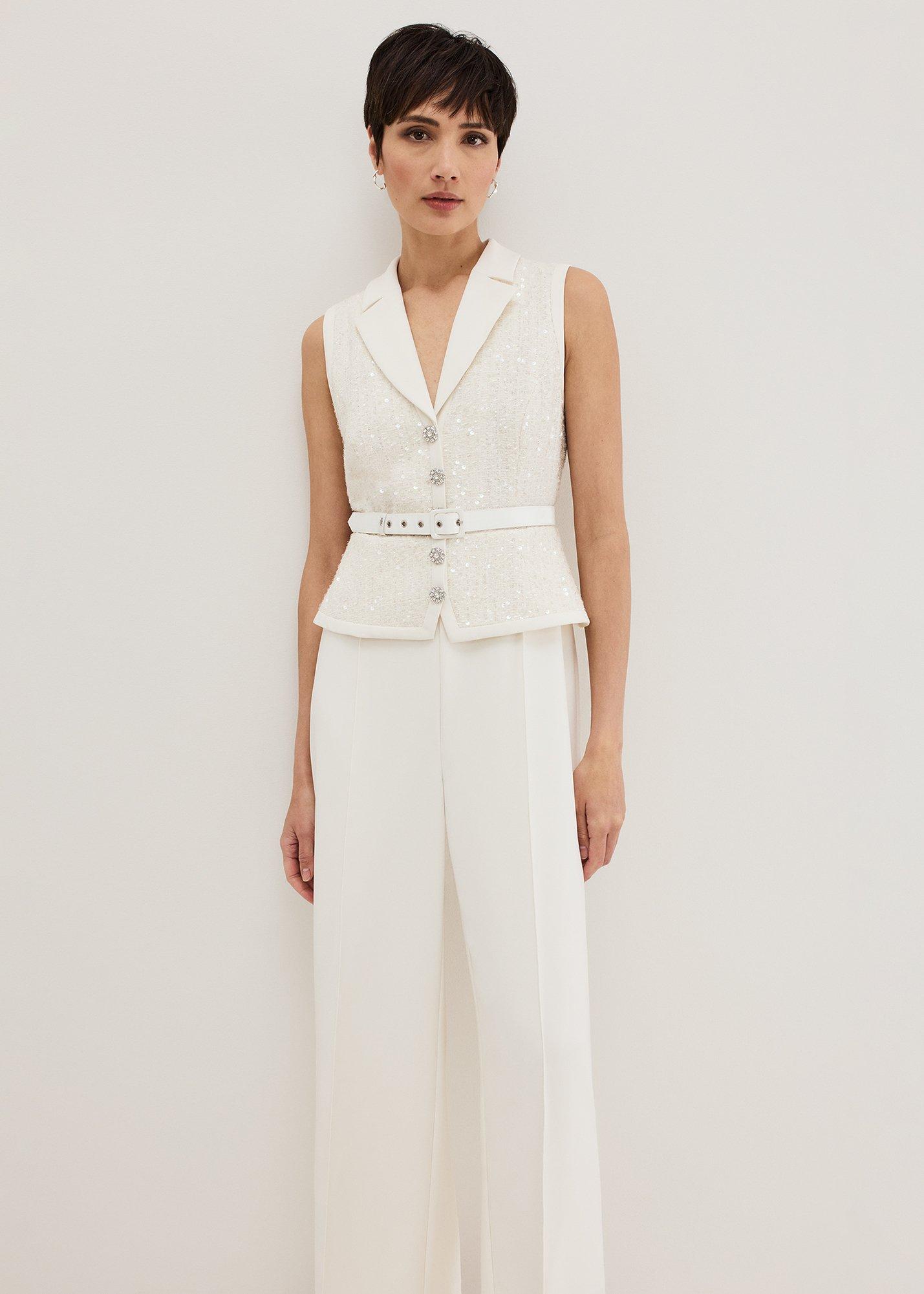 Ruby Sequin Bodice Wide Leg Jumpsuit