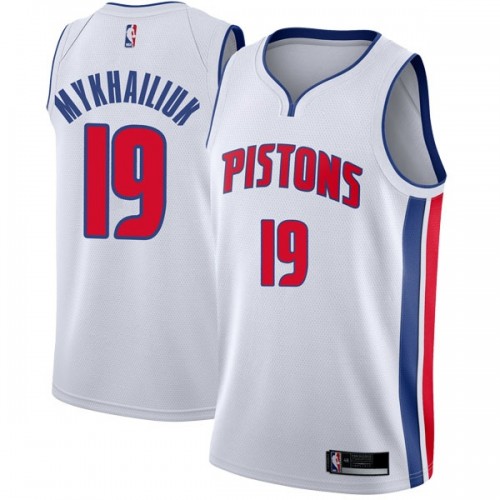White Nike Detroit Pistons #19 Pistons Jersey - Mesh Fabric Quality