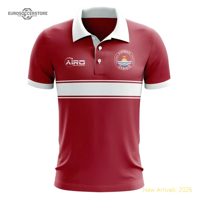 Kiribati Concept Stripe Polo Shirt (Red)