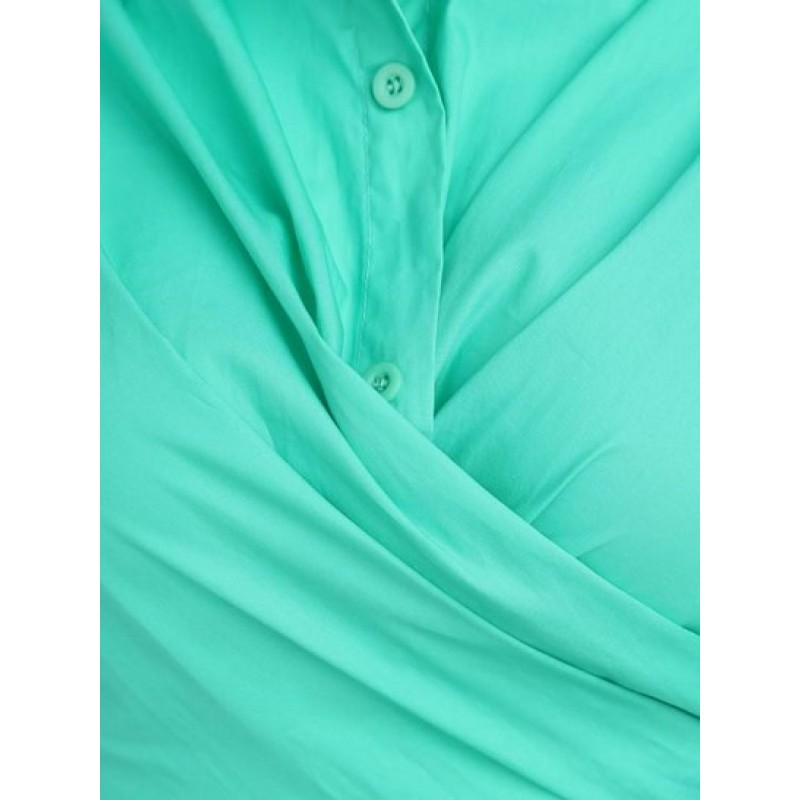 Criss Cross Tie Back Cropped Shirt AO7610