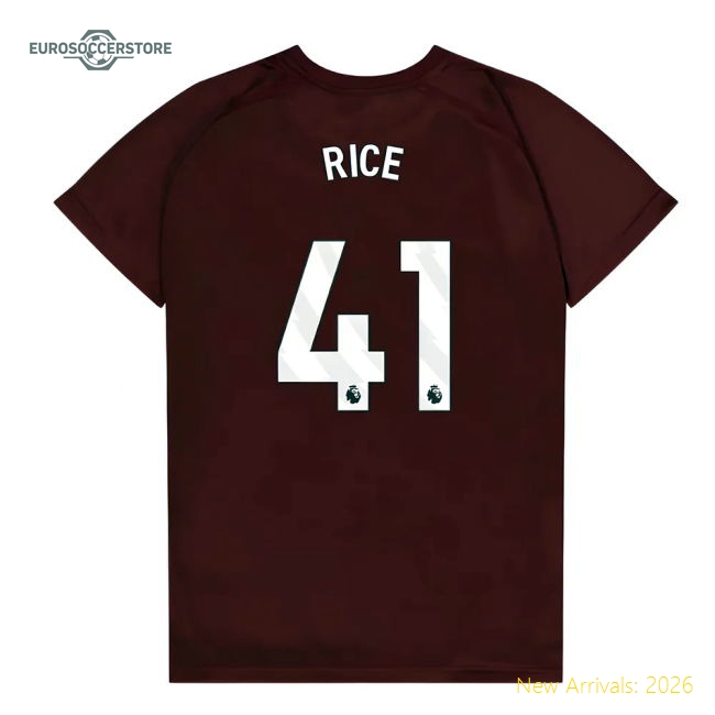 West Ham Kids High-quality Rice Jersey 2025-2026 Lightweight