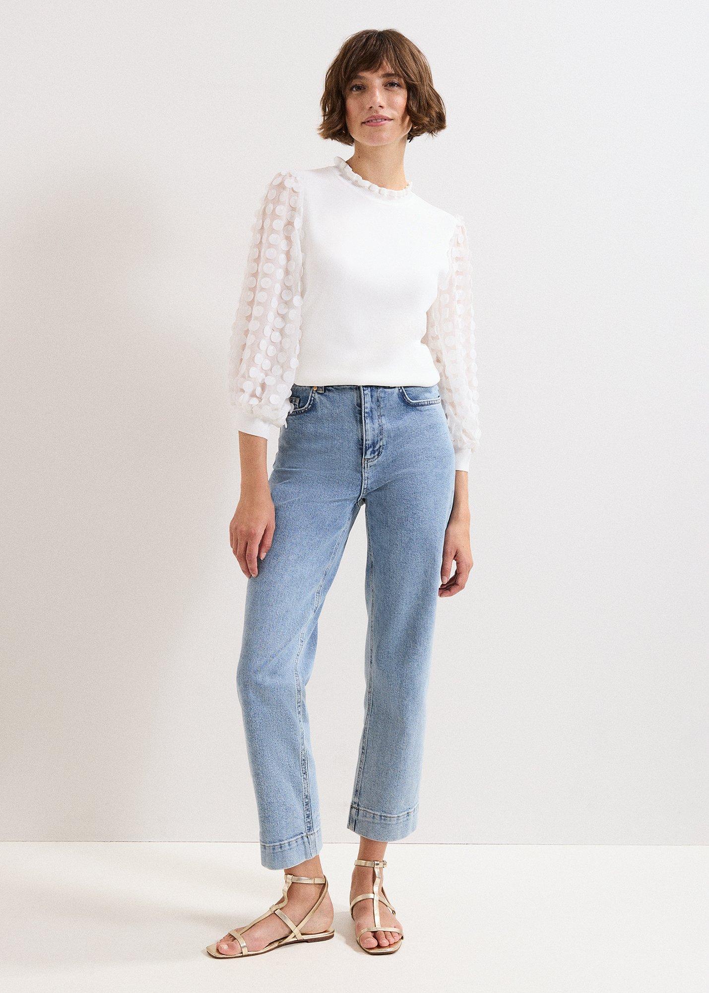 Shelly Woven Sleeve Detail Jumper