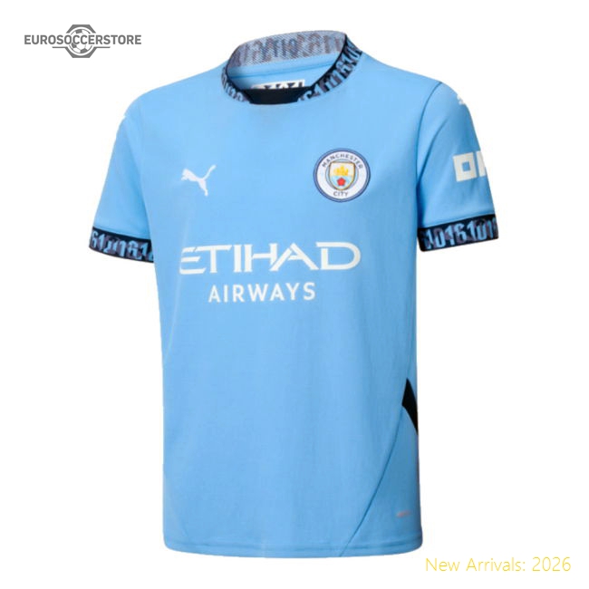 Official 2024-2025 Man City Home Shirt (kids) (haaland 9) - Premium
