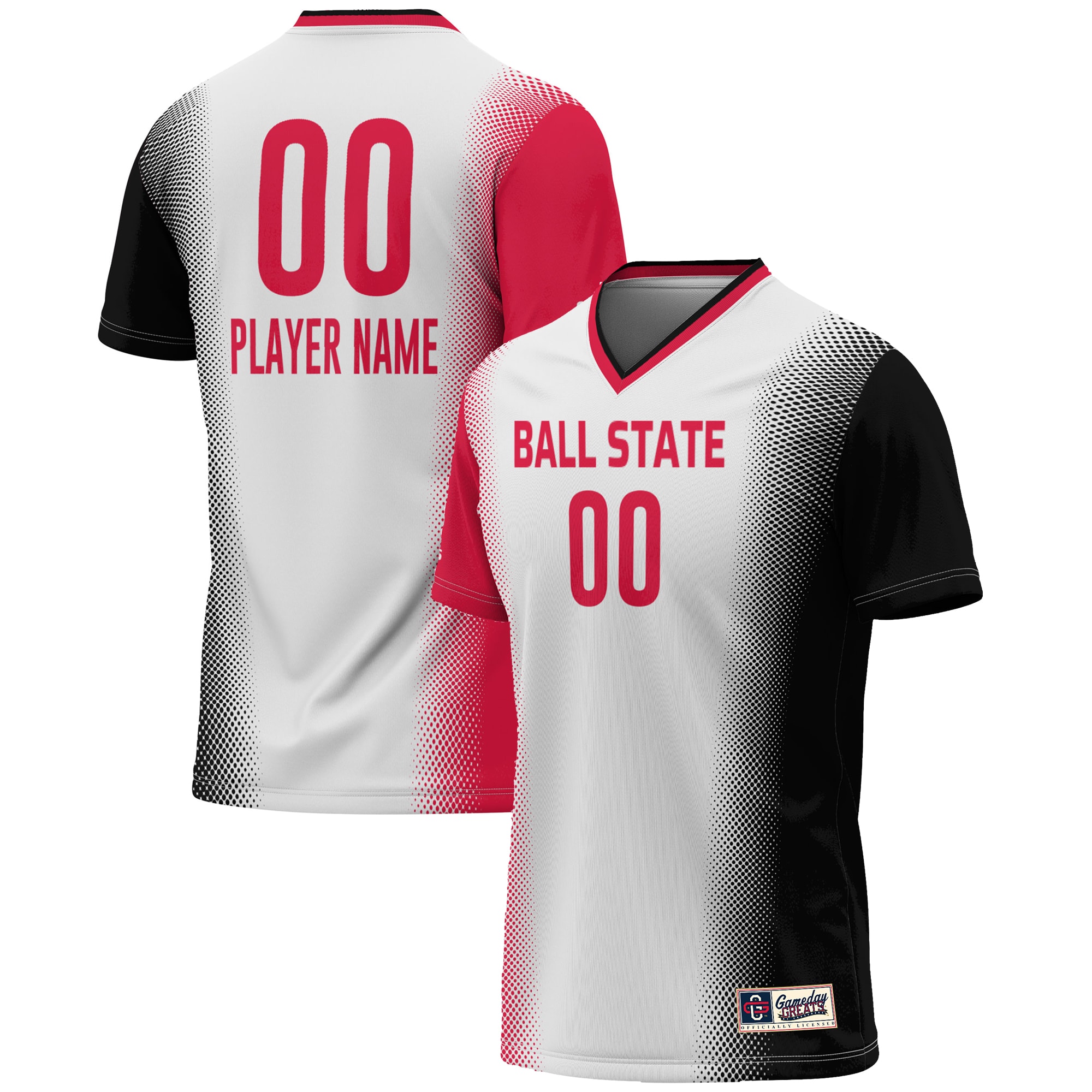 [LK] Ball State Cardinals GameDay Greats Unisex NIL Pick-A-Player Lightweight Women's Soccer Jersey - White