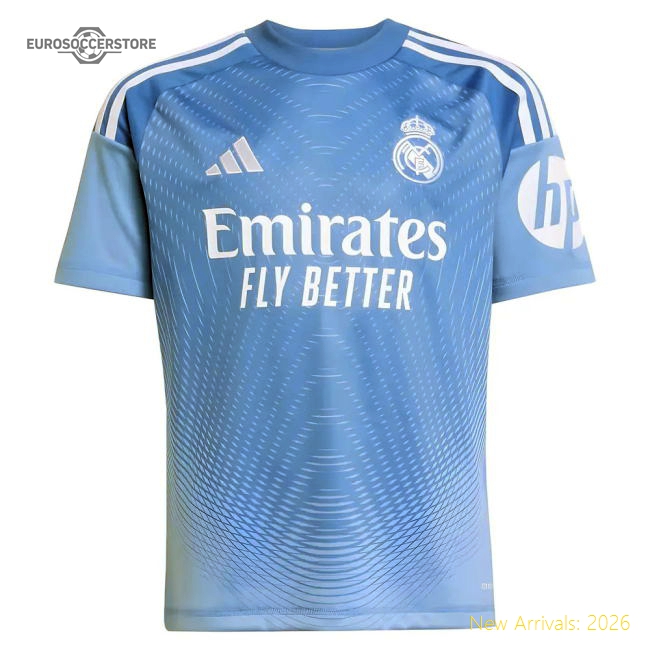 Genuine 2025-2026 Real Madrid Home Goalkeeper Shirt (Blue) - Kids
