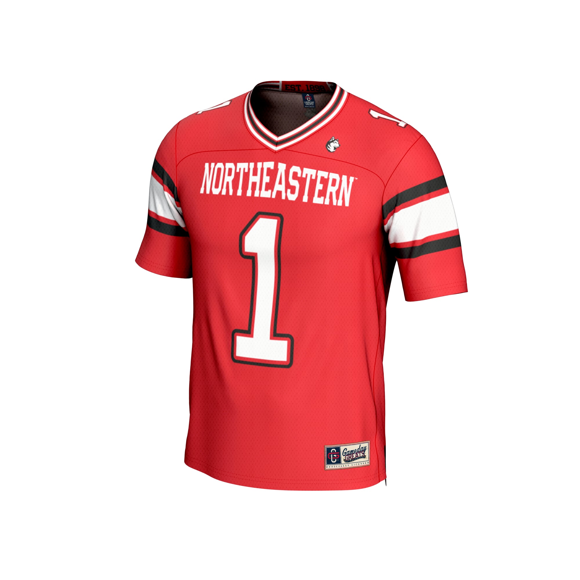 Unisex Red #1 Northeastern Huskies Lightweight Collegiate Football Fashion Jersey