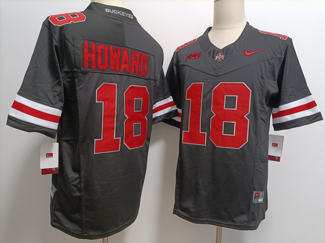 replica Men's OSU Buckeyes Will Howard #18 Black 2024 Football Jersey