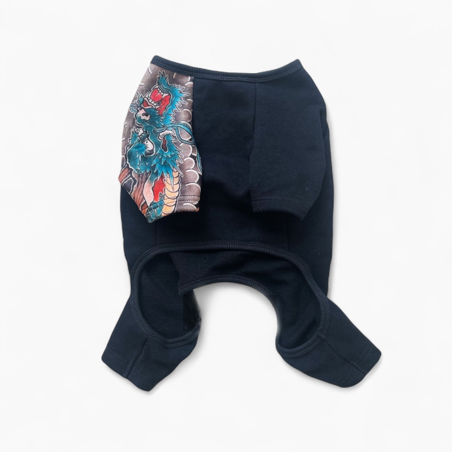 Print Jumpsuit – Tattoo Style Cool Dog Four-leg Outfit Summer Wear