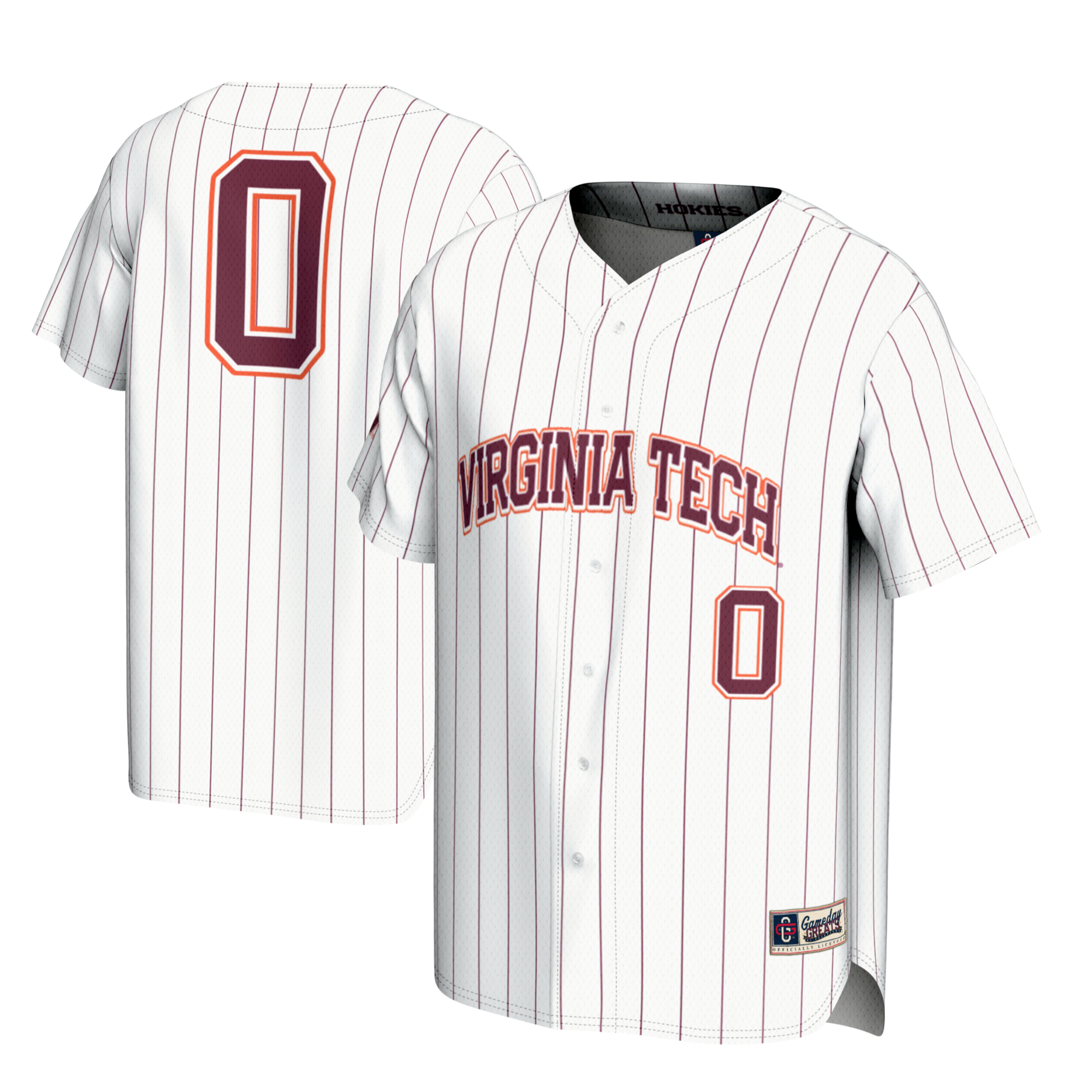 [NJP] Virginia Tech Hokies GameDay Greats Youth Lightweight Baseball Fashion Jersey - White