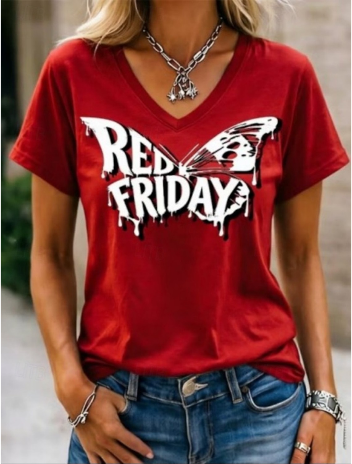 American Independence Day Women's T Shirt Print Graphic Flag American Flag Vintage Stylish Classic Short Sleeve V Neck Regular Tops Daily Blue White-Blue White Red Summer Spring