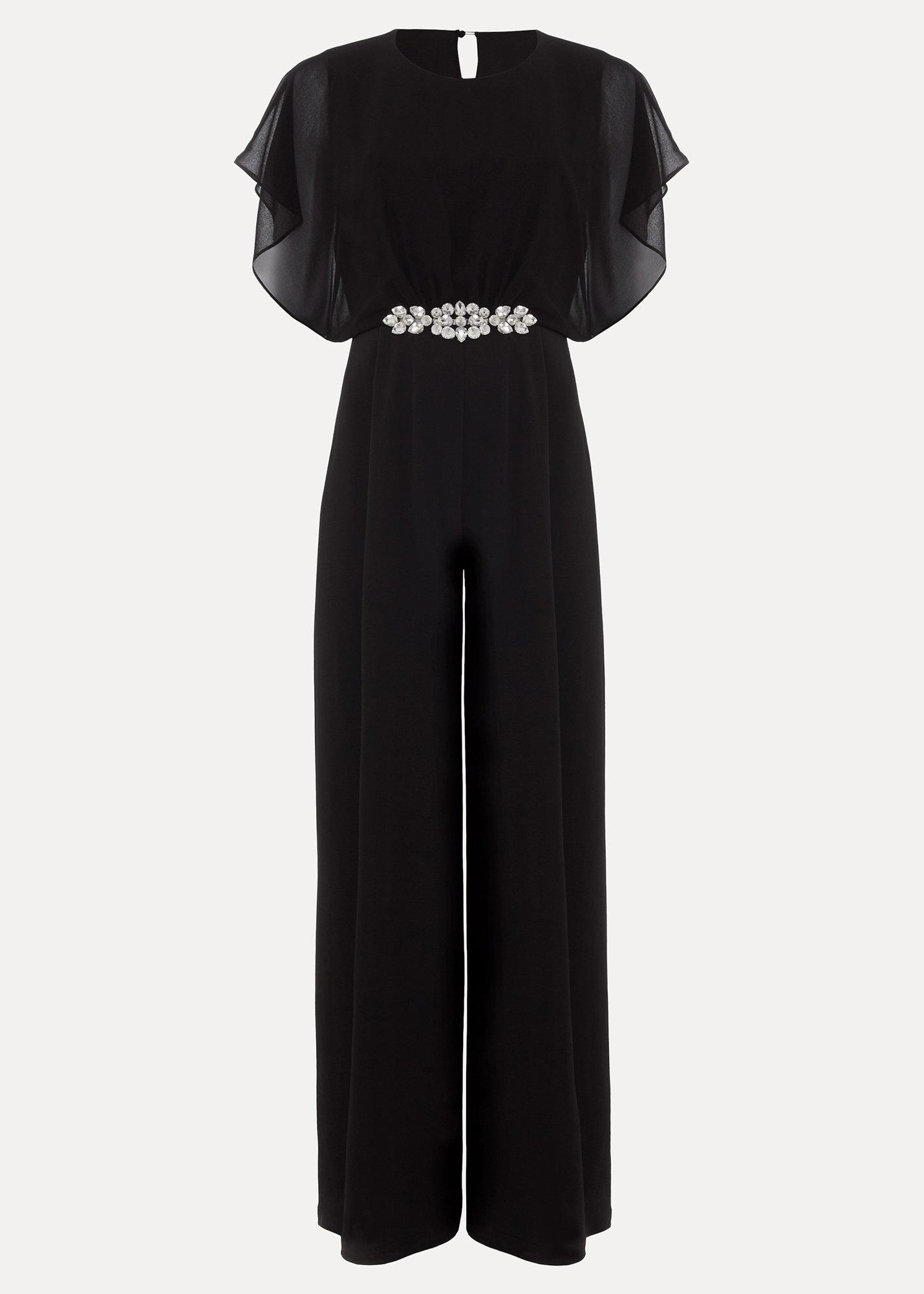 Velma Black Jewelled Belt Jumpsuit
