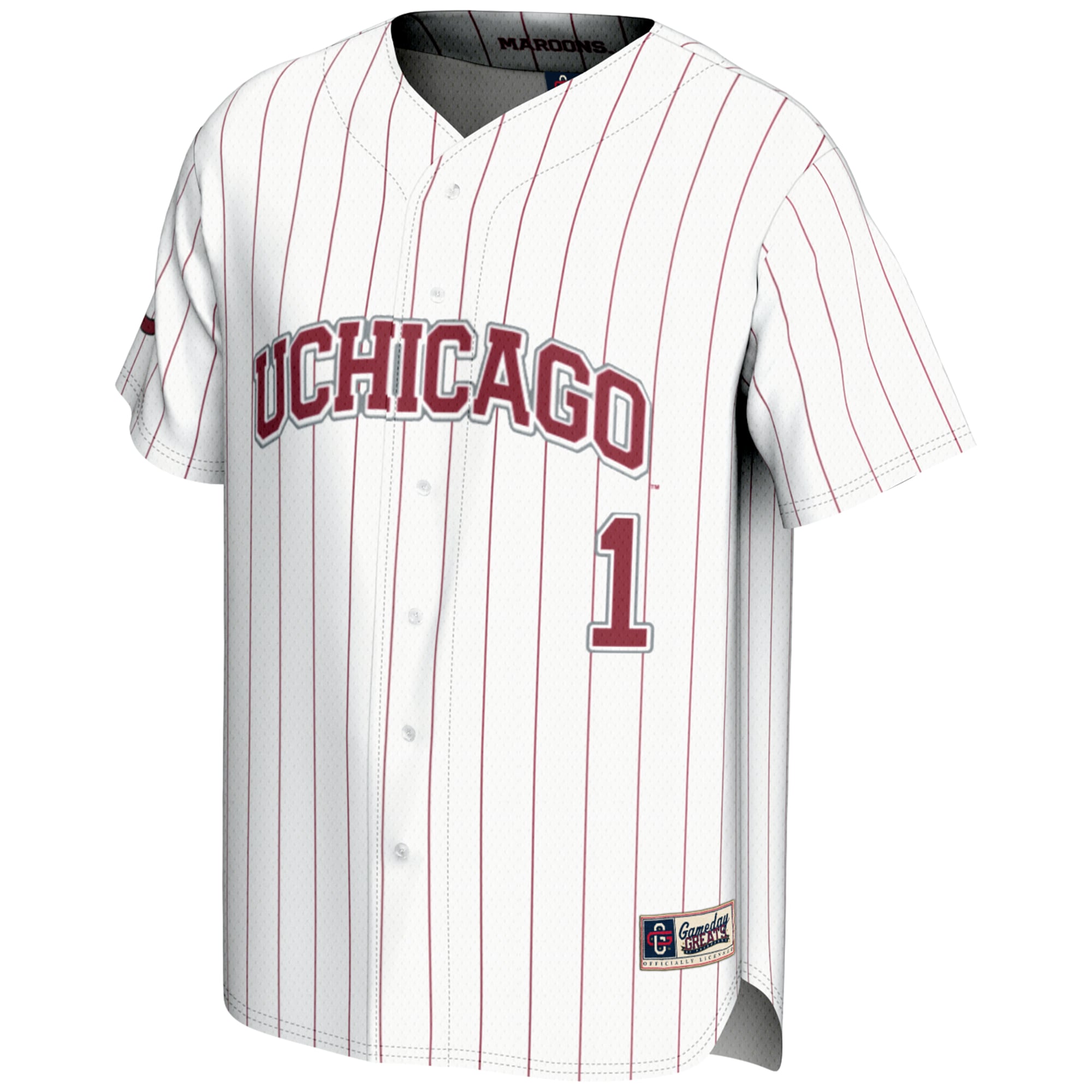 [DDG] UChicago Maroons GameDay Greats Lightweight Baseball Fashion Jersey - White