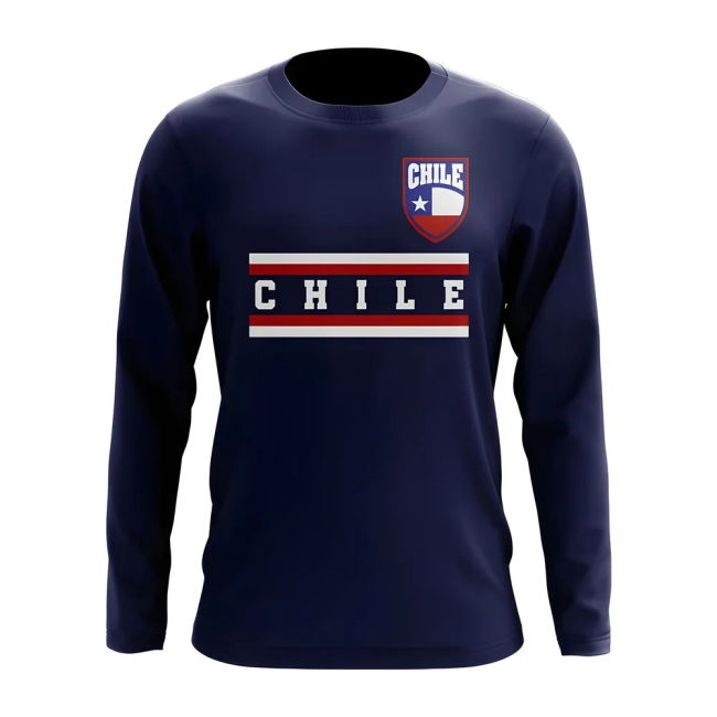 Replica Chile Core Football Country Long Sleeve T-Shirt (Navy)