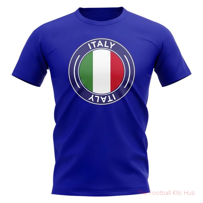 Italy Football Badge T-Shirt (Royal)