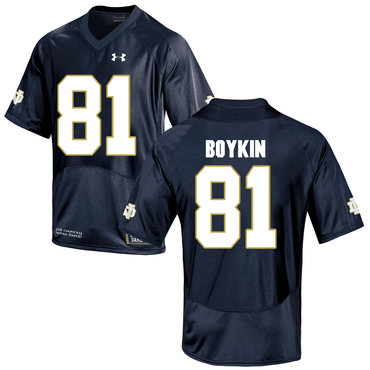 Men's Notre Dame ND #81 Miles Boykin Game 2024 away jersey team