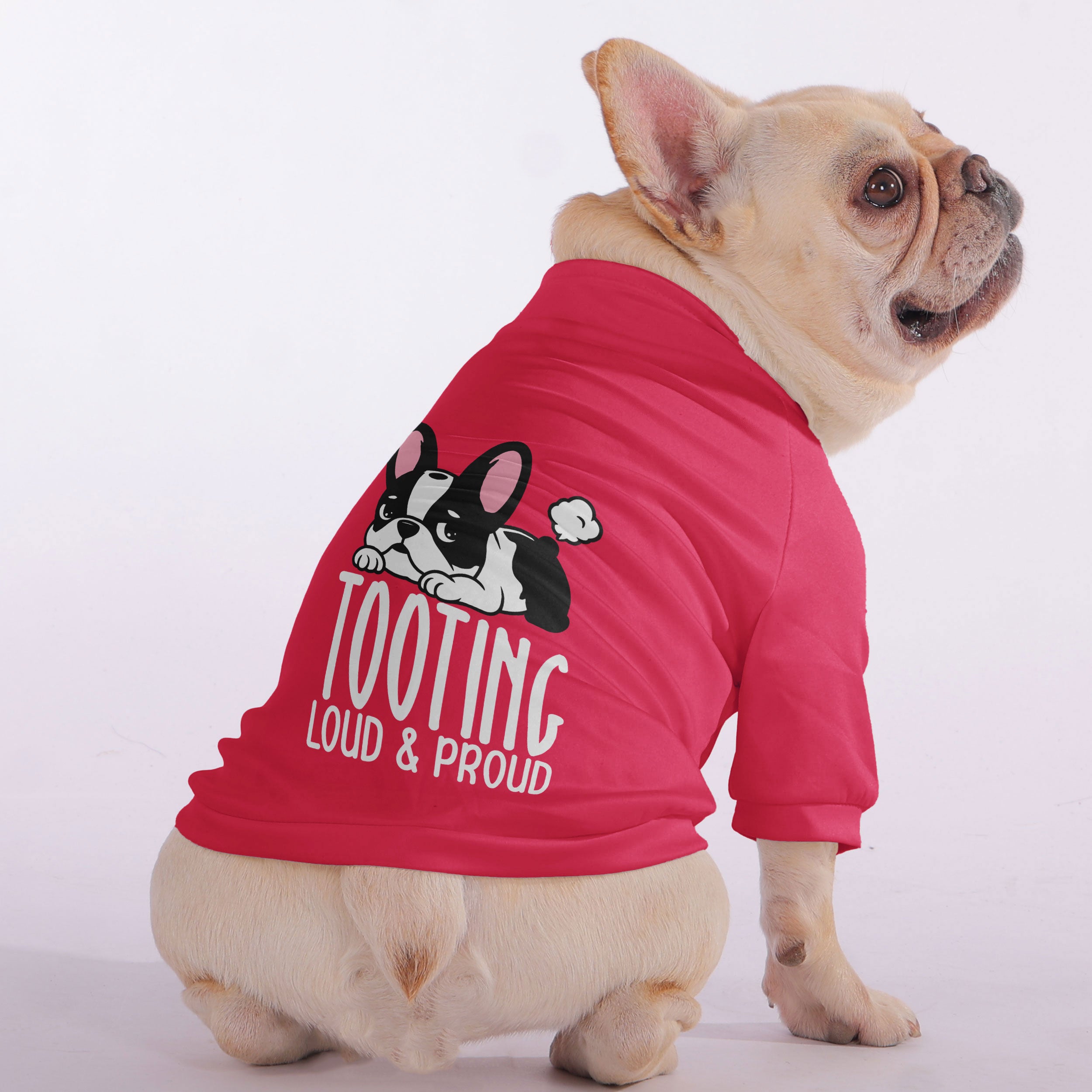 Tooting Loud & Proud - Snuggly Zip-Up Sweatshirt for French Bulldogs