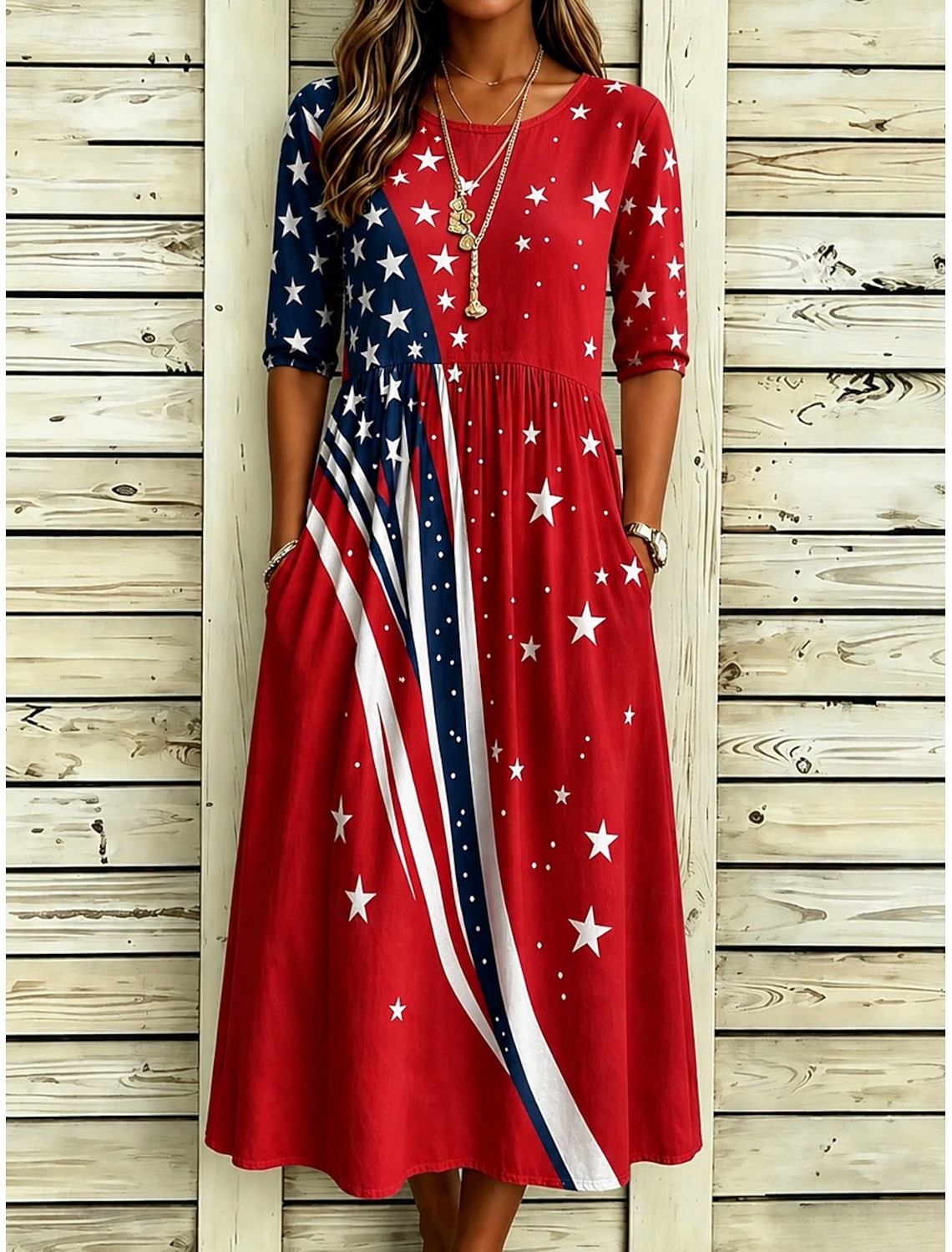 American Independence Day Women's T Shirt Print Floral Graphic Flag Stylish Classic Casual Short Sleeve Crew Neck Round Neck Regular Tops Casual Daily Blue Black White Pink Red Summer Spring