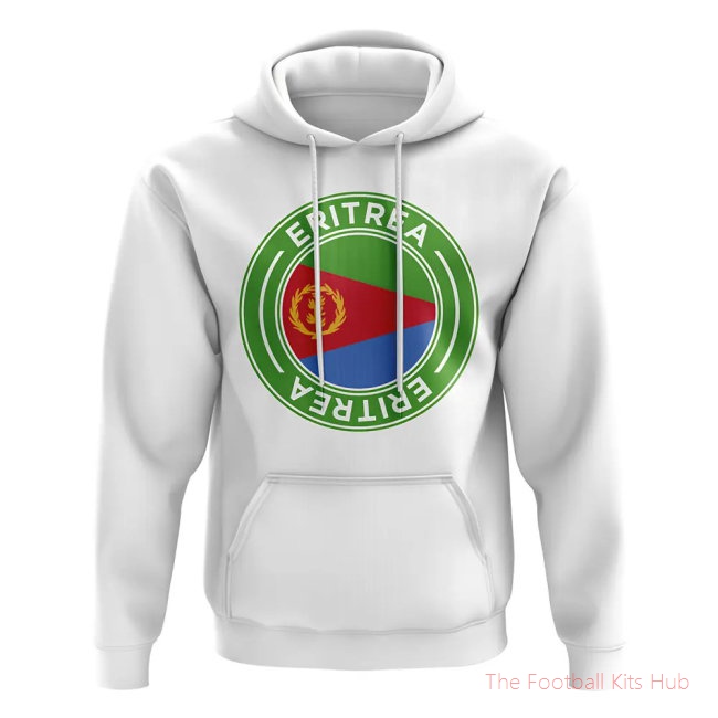 Men Eritrea Football Badge Hoodie (White)