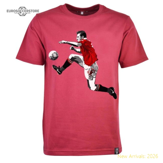 Official Manchester Reds Retro Cantona T-shirt (maroon) - Premium
